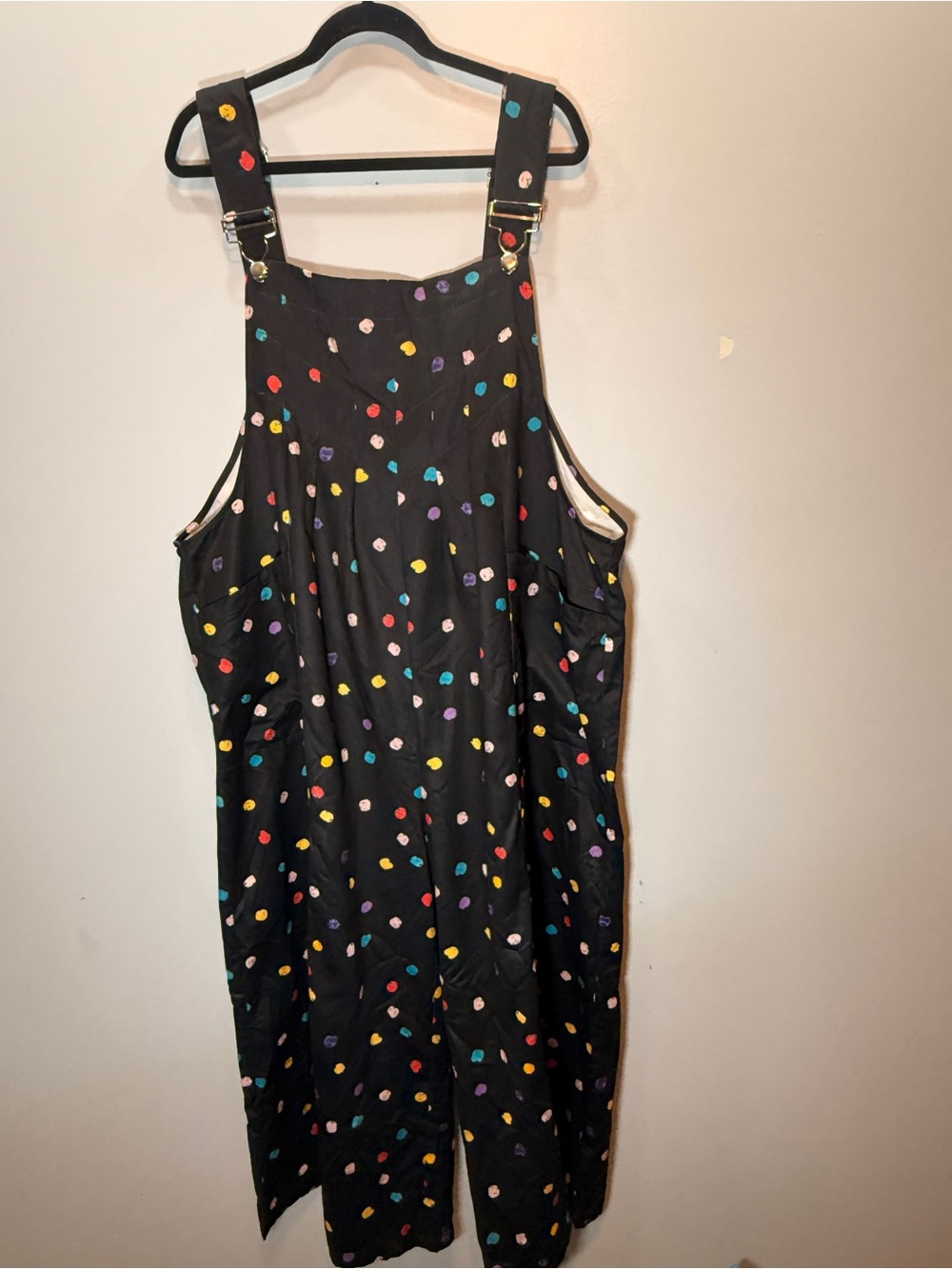 BloomChic Black Overalls with Multicolor Spots